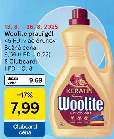 Woolite prací gél, 45 PD