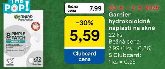 Garnier hydrokoloidné náplasti na akné, 22 ks 