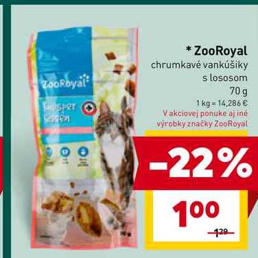 ZooRoyal chrumkavé vankúšiky s lososom 70 g 