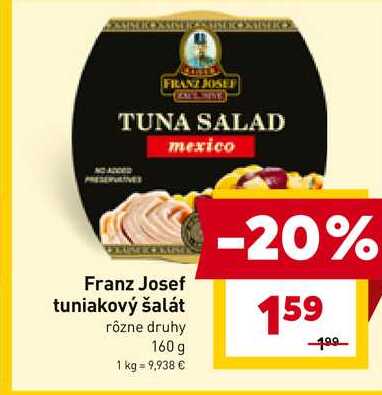 Franz Josef tuniakový šalát rôzne druhy 160 g