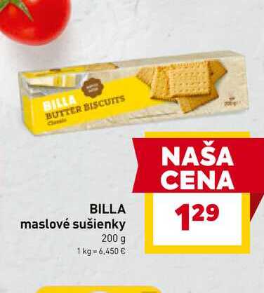 BILLA maslové sušienky 200 g 