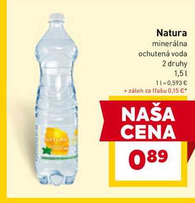 Natura minerálna ochutená voda 2 druhy 1,5l