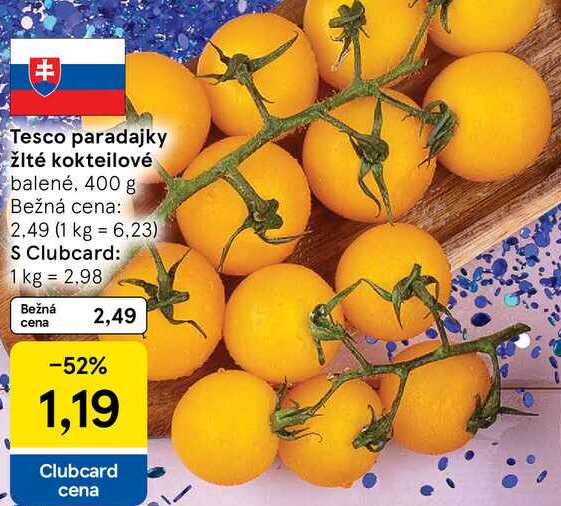 Tesco paradajky žlté kokteilové, 400 g 