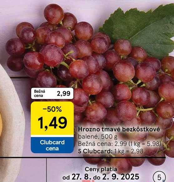 Hrozno tmavé bezkôstkové, 500 g