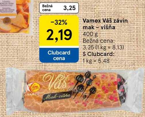 Vamex Váš závin mak - višňa, 400 g 