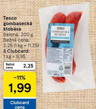 Tesco gombasecká klobása, 200 g 