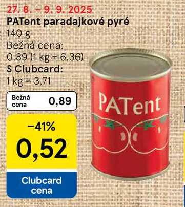 PATent paradajkové pyré, 140 g 