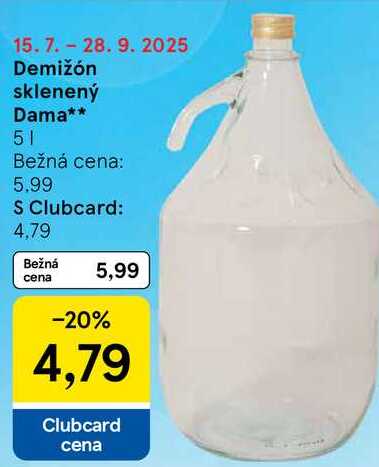 Demižón sklenený Dama