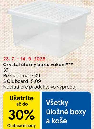 Crystal úložný box s vekom 