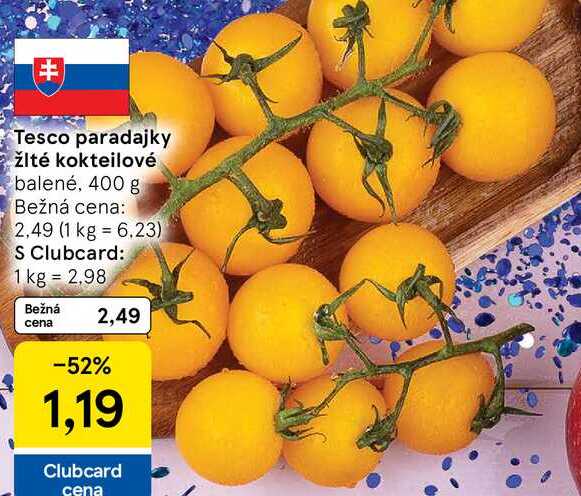 Tesco paradajky žlté kokteilové, 400 g 