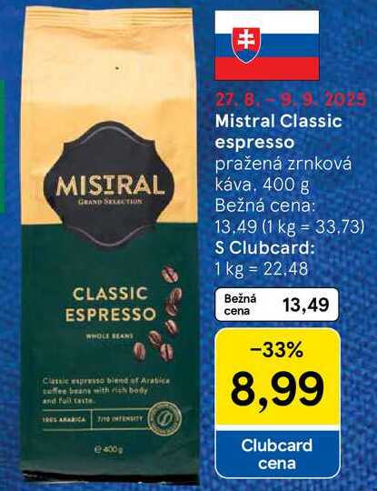 Mistral Classic espresso, 400 g