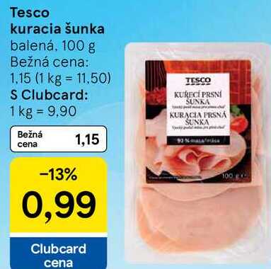 Tesco kuracia šunka, 100 g