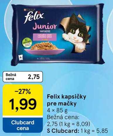 Felix kapsičky pre mačky, 4x 85 g  