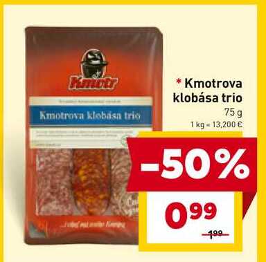Kmotrova klobása trio 75g 