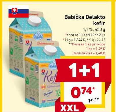 Babička Delakto kefír 1,1%, 450 g