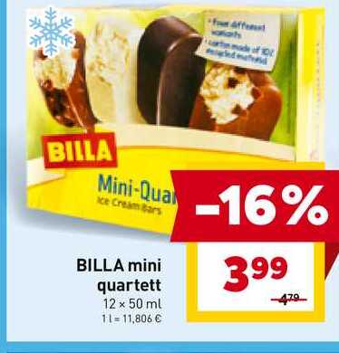 BILLA mini quartett 12 x 50 ml 