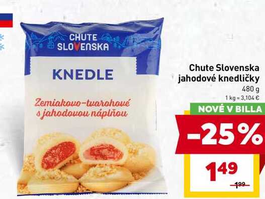Chute Slovenska jahodové knedličky 480 g 