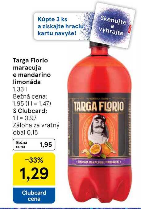 Targa Florio maracuja e mandarino limonáda 1,33l