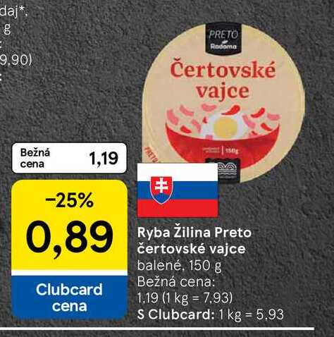 Ryba Žilina Preto čertovské vajce balené 150 g