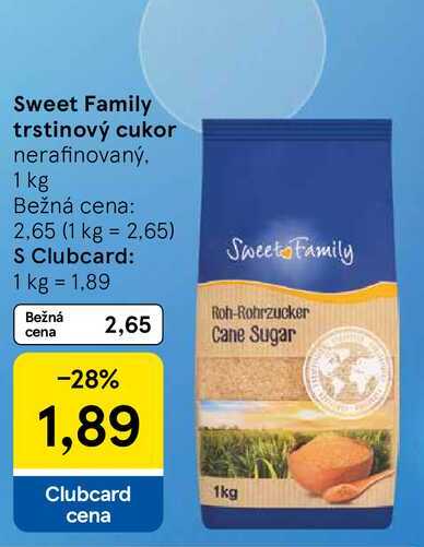 Sweet Family trstinový cukor nerafinovaný 1 kg