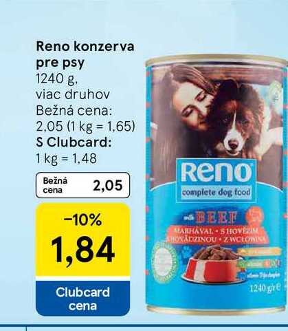 Reno konzerva pre psy 1240 g