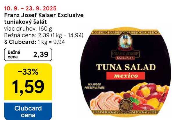 Franz Josef Kaiser Exclusive tuniakový šalát, 160 g