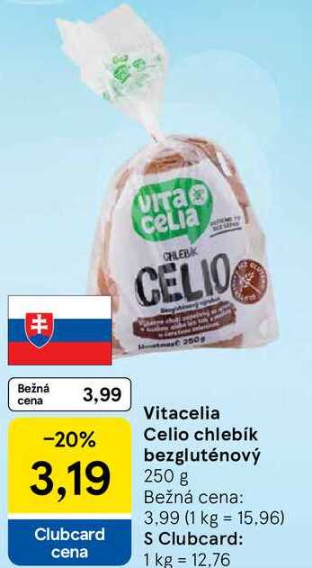 Vitacelia Celio chlebík bezgluténový, 250 g 