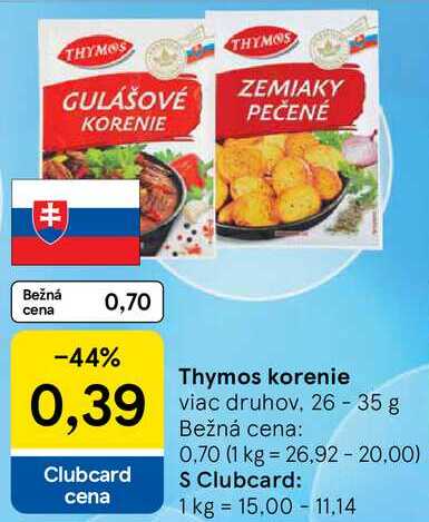 Thymos korenie, 26 - 35 g 