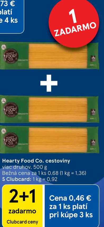 Hearty Food Co. cestoviny, 500 g