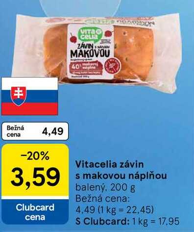 Vitacelia závin s makovou náplňou, 200 g