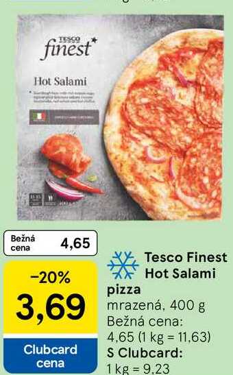 Tesco Finest Hot Salami pizza, 400 g 