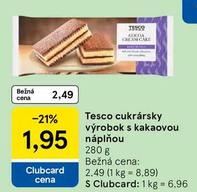 Tesco cukrársky výrobok s kakaovou náplňou, 280 g 