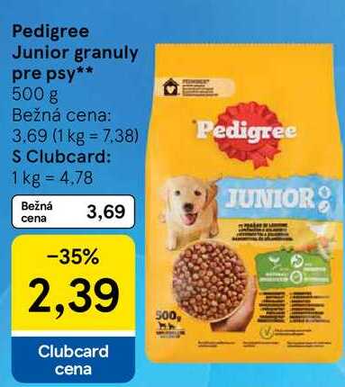 Pedigree Junior granuly pre psy, 500 g