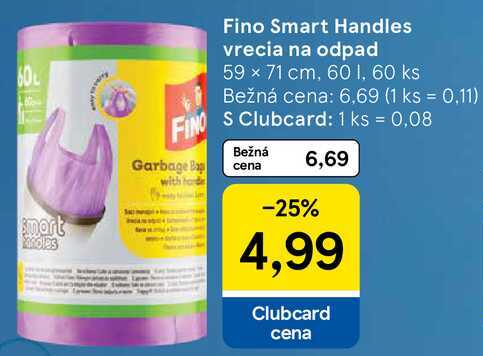 Fino Smart Handles vrecia na odpad, 60 ks 
