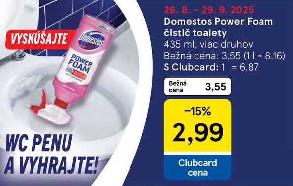 Domestos Power Foam čistič toalety, 435 ml