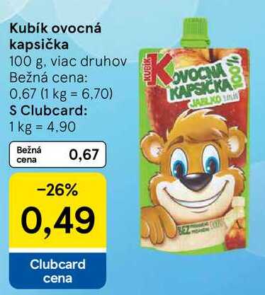 Kubík ovocná kapsička, 100 g