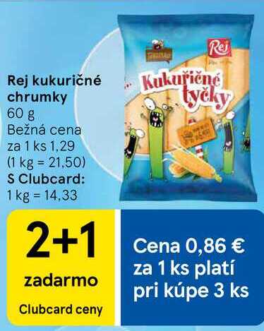 Rej kukuričné chrumky, 60 g