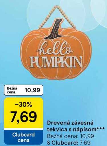 Drevená závesná tekvica s nápisom