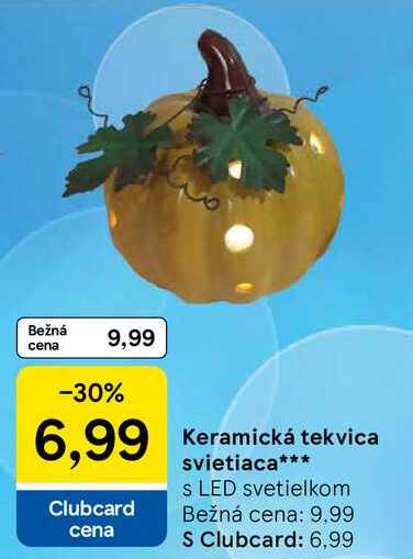 Keramická tekvica svietiaca