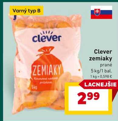 Clever zemiaky prané 5 kg/1 bal. 