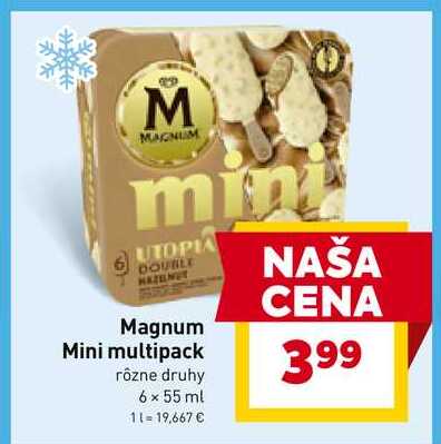 Magnum Mini multipack rôzne druhy 6 x 55 ml 