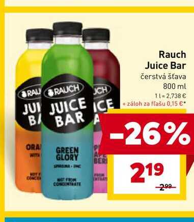 Rauch Juice Bar čerstvá šťava 800 ml