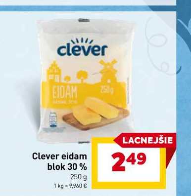 Clever eidam blok 30% 250 g 