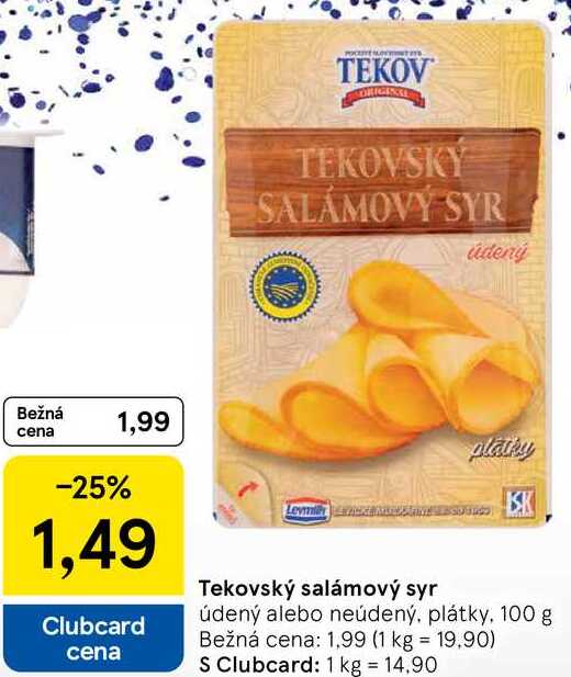 Tekovský salámový syr, 100 g