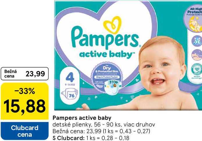 Pampers active baby, 56 - 90 ks