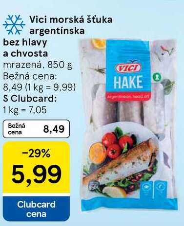 Vici morská šťuka argentínska bez hlavy a chvosta, 850 g 