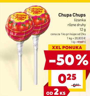Chupa Chups Lízanka rôzne druhy 12 g 
