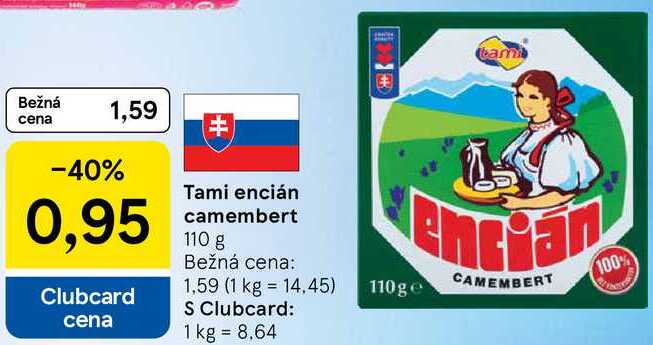 Tami encián camembert, 110 g 