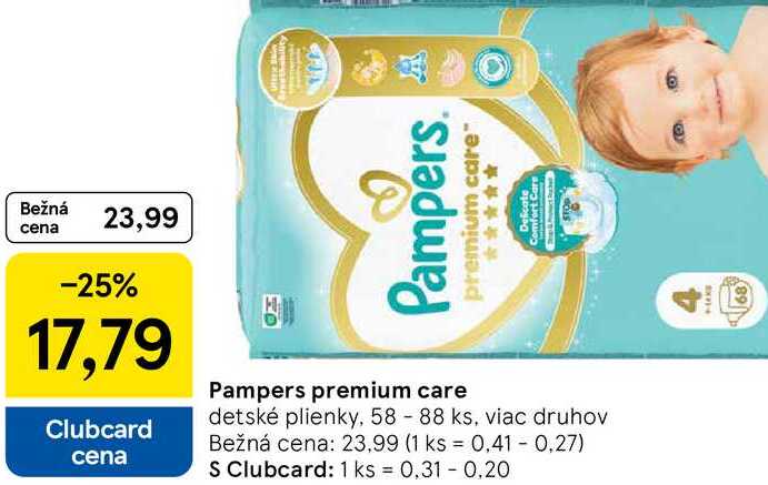 Pampers premium care, 58-88 ks
