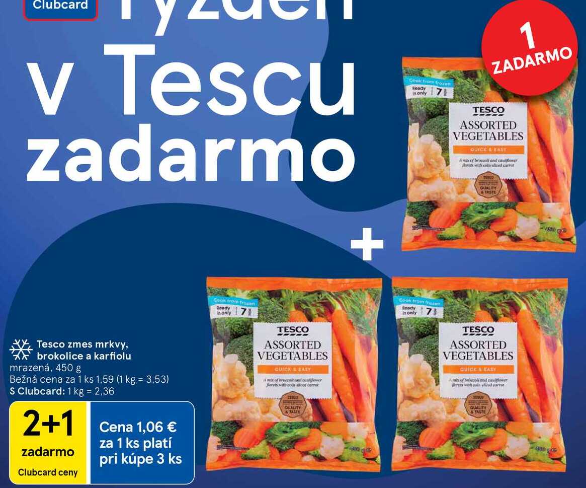 Tesco zmes mrkvy, brokolice a karfiolu, 450 g